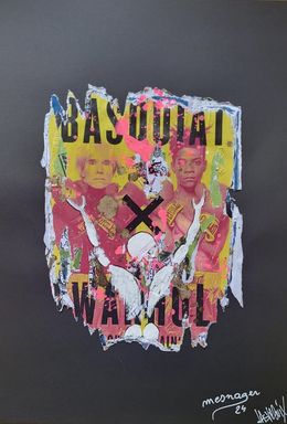 Gemälde, Homme Blanc Face à Warhol Basquiat, Jérôme Mesnager