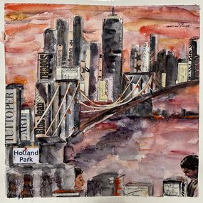 Pintura, Brooklyn Bridge - New York, Isabelle Hirtzig