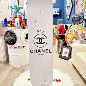 Peinture, Skate deck skateboard custom Chanel, Olivier DeGroote