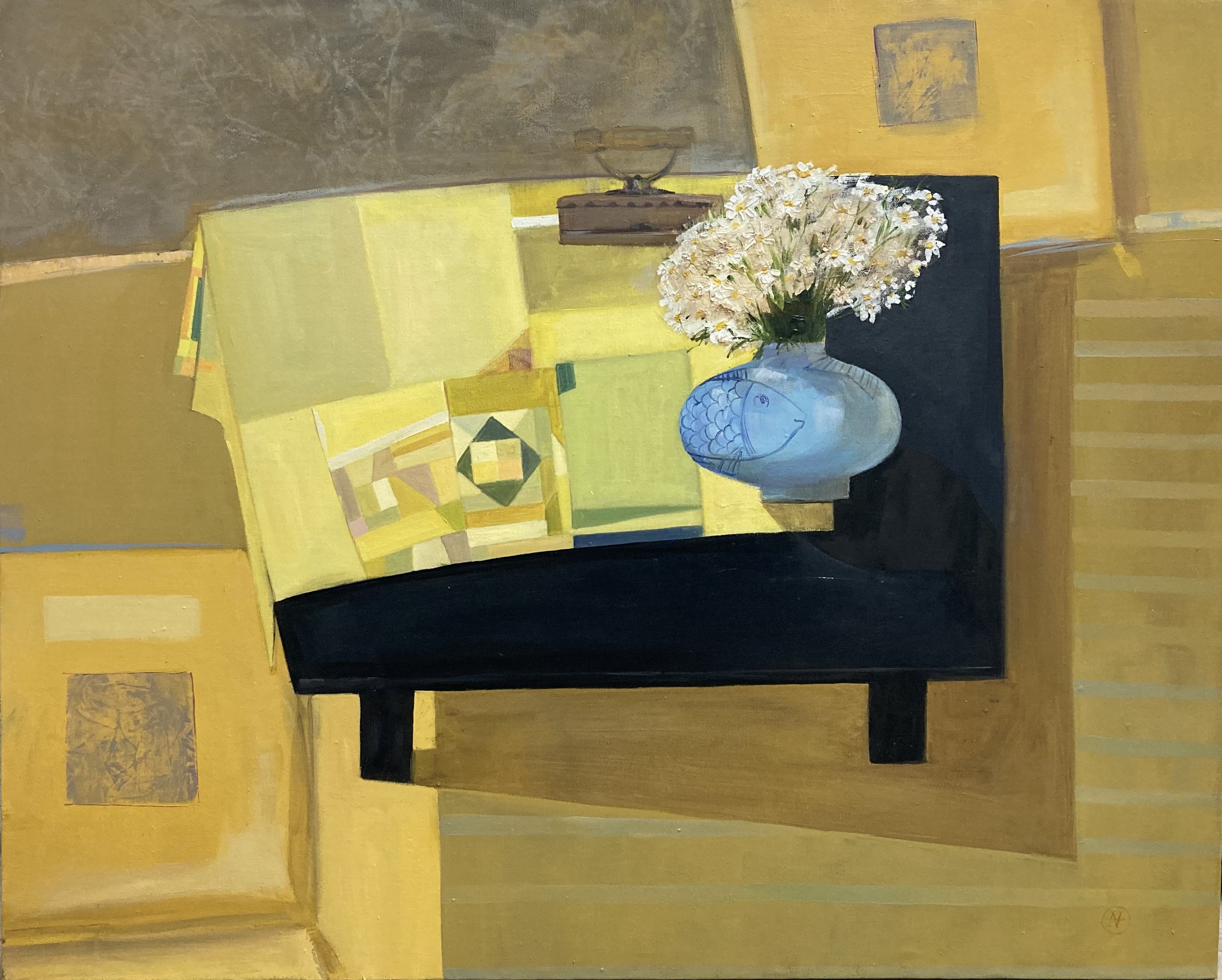 Arman Hayrapetyan, Daisies on Black Table Arman Hayrapetyan, Daisies on Black Table