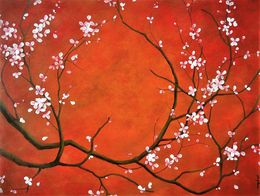 Painting, Crépuscule Sakura, Sophie Duplain