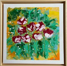 Painting, Fleurs bicolores, Gaëlle Kondrat