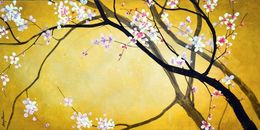 Peinture, L'Ambre et le Sakura, Sophie Duplain