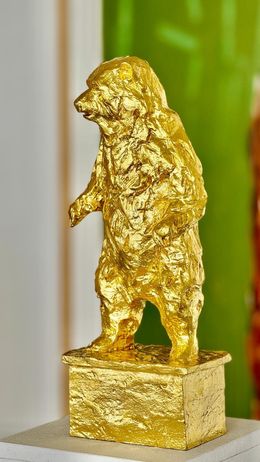 Sculpture, Der Bär - Gold - The Bear Gold Leaf Edition, Markus Lüpertz