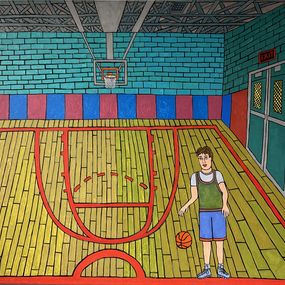 Painting, Basketball Court, Nate Plotkin