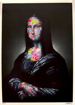 Drucke, Mona Lisa Graffiti  (Réhaussé / Hand-embellished), Onemizer