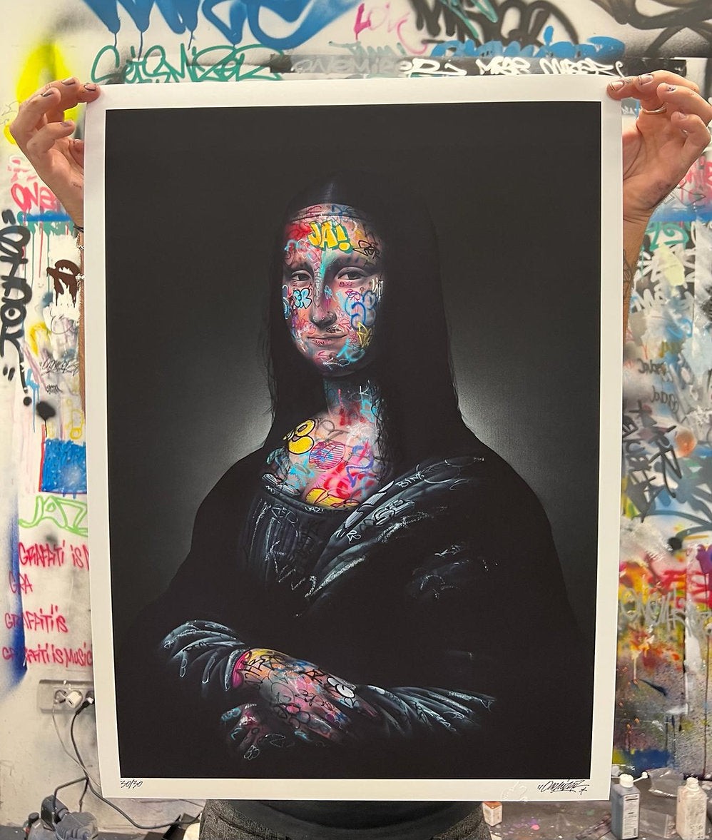 Onemizer, Mona Lisa Graffiti (Réhaussé / Hand-embellished) Onemizer, Mona Lisa Graffiti (Réhaussé / Hand-embellished)