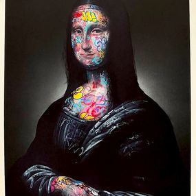 Print, Mona Lisa Graffiti  (Réhaussé / Hand-embellished), Onemizer