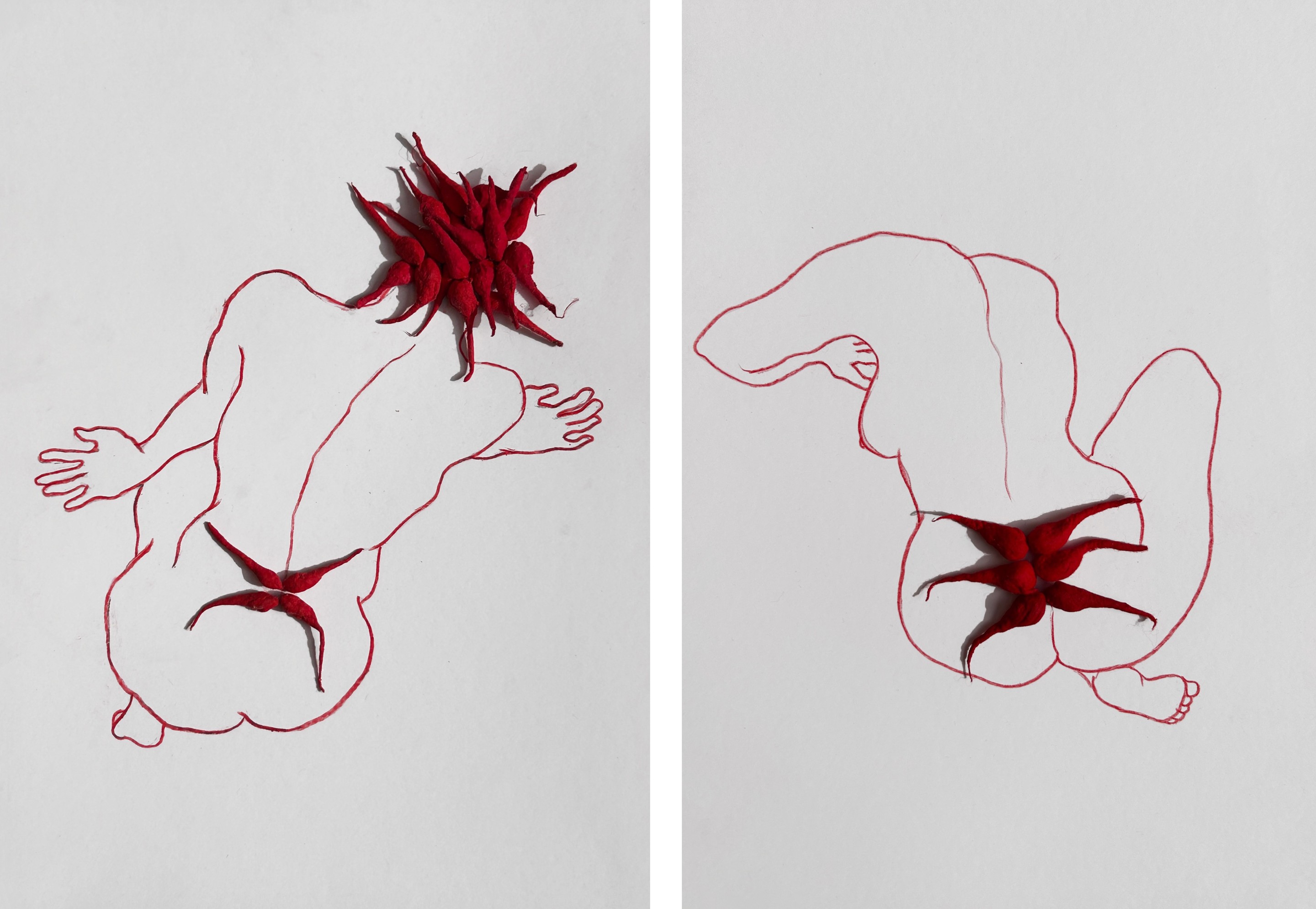 Megha Joshi, XVI and XVII Diptych. From The Red Series Megha Joshi, XVI and XVII Diptych. From The Red Series