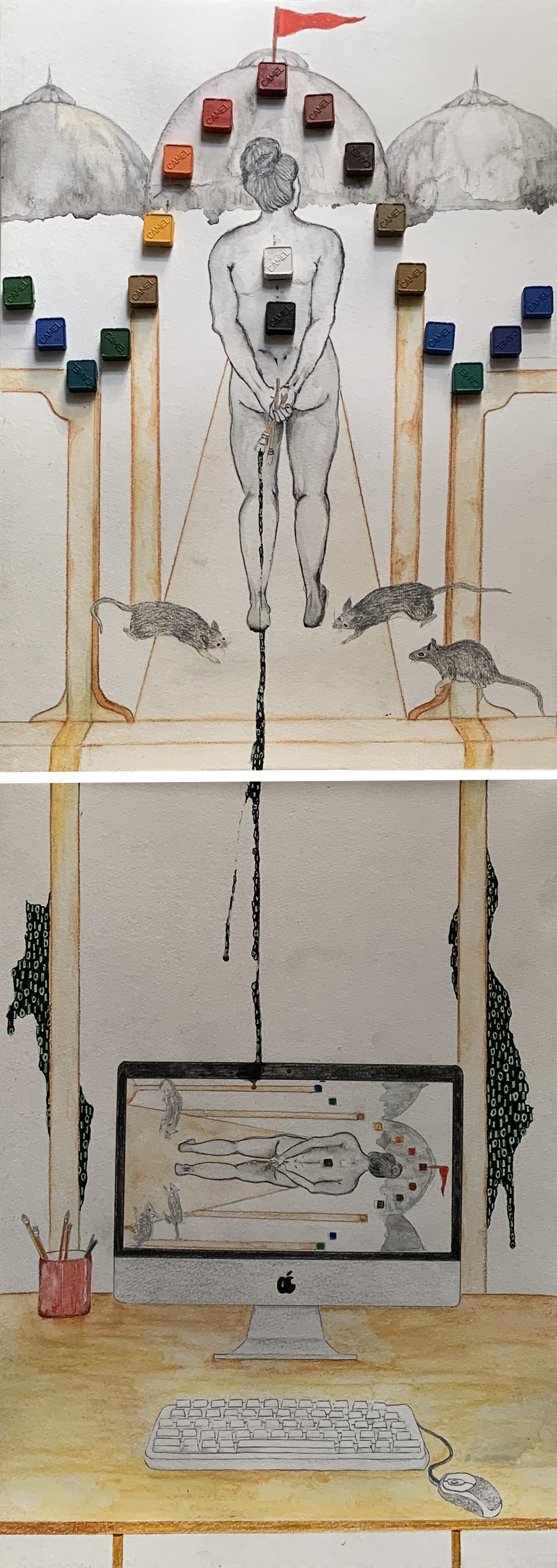 Megha Joshi, Kya Banaye, Kahaan Banaye? (What shall we make and where shall we make it) Diptych Megha Joshi, Kya Banaye, Kahaan Banaye? (What shall we make and where shall we make it) Diptych