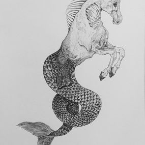 Fine Art Drawings, cavallo a due zampe, Rossella Mercedes