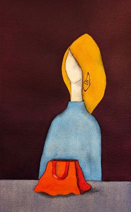 Painting, Woman with a bag, Gamze Seckin