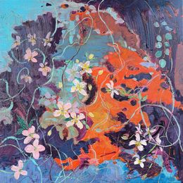 Gemälde, Peinture abstraite - Respirer le présent, Linda Clerget