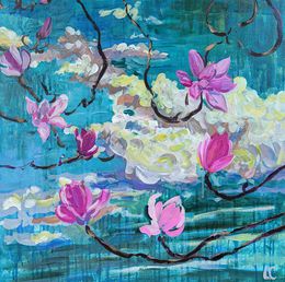 Painting, Magnolias pour toujours, Linda Clerget