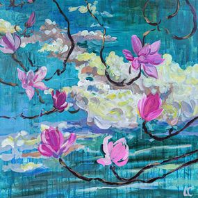 Gemälde, Magnolias pour toujours, Linda Clerget