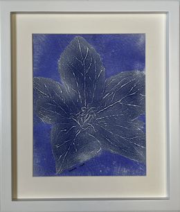 Gemälde, Blue tropical flower, Irena Tone