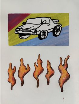 Zeichnungen, Car Flames, Spencer Harris