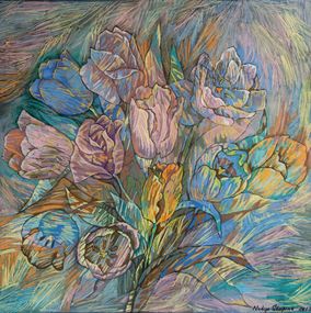 Gemälde, Spring .Tulips, Nadezda Stupina
