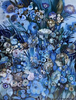 Gemälde, Twilight flowers, Nadezda Stupina