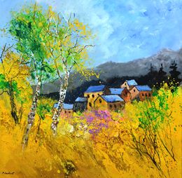 Painting, Village in summer, Pol Ledent