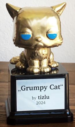 Escultura, Grumpy Cat Gold, tizlu