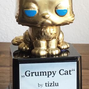 Escultura, Grumpy Cat Gold, tizlu