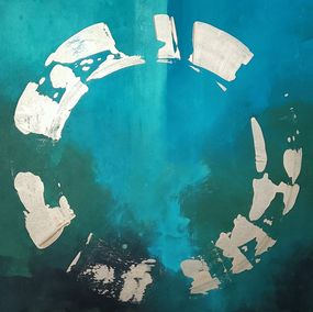 Gemälde, Grande Reset Bleu/Vert, Ugo Vistosi