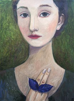 Painting, Blue basilikum, Galya Popova