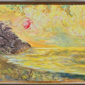 Gemälde, Yellow seascape in the style of Monet, Lilya Volskaya