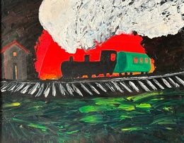 Painting, Train, Kamsar Ohanyan