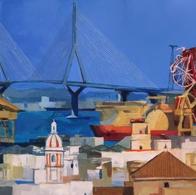 Painting, Port de Cadiz, Aurélie Trabaud