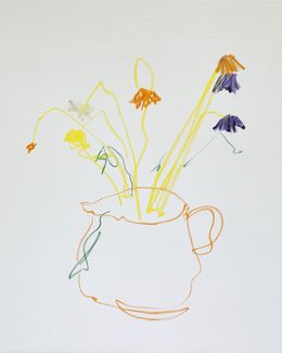 Gemälde, Painting Flowers To Fight Off Anxiety (Dead Flowers In A Water Jug), Simon Findlay