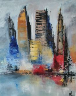 Painting, Big city, Marie Line Robert