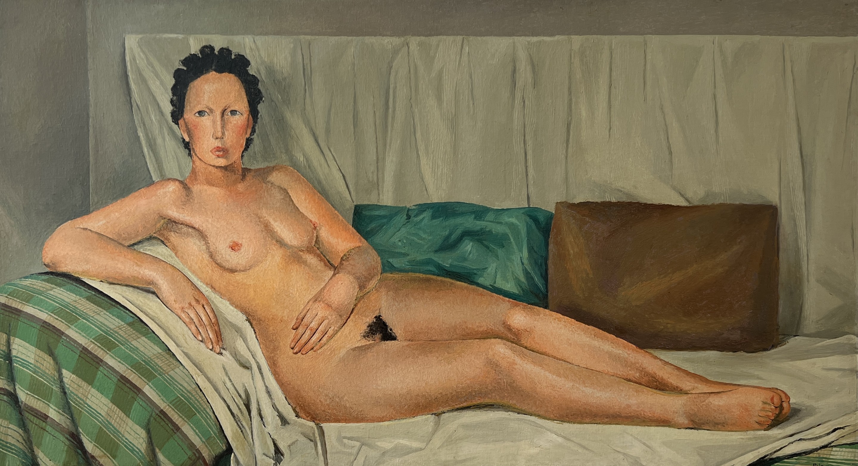 Pierre Jaques, Jeune femme posant nue sur le sofa Pierre Jaques, Jeune femme posant nue sur le sofa
