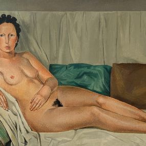 Peinture, Jeune femme posant nue sur le sofa, Pierre Jaques