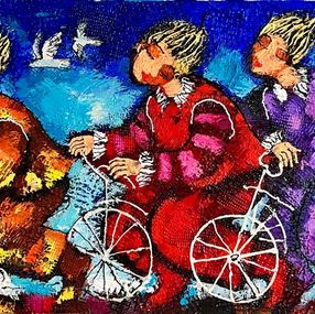 Gemälde, The cyclists, Michael Kachan
