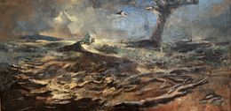 Pintura, Roulotte en bord de mer, Rodolphe Théophile Bosshard