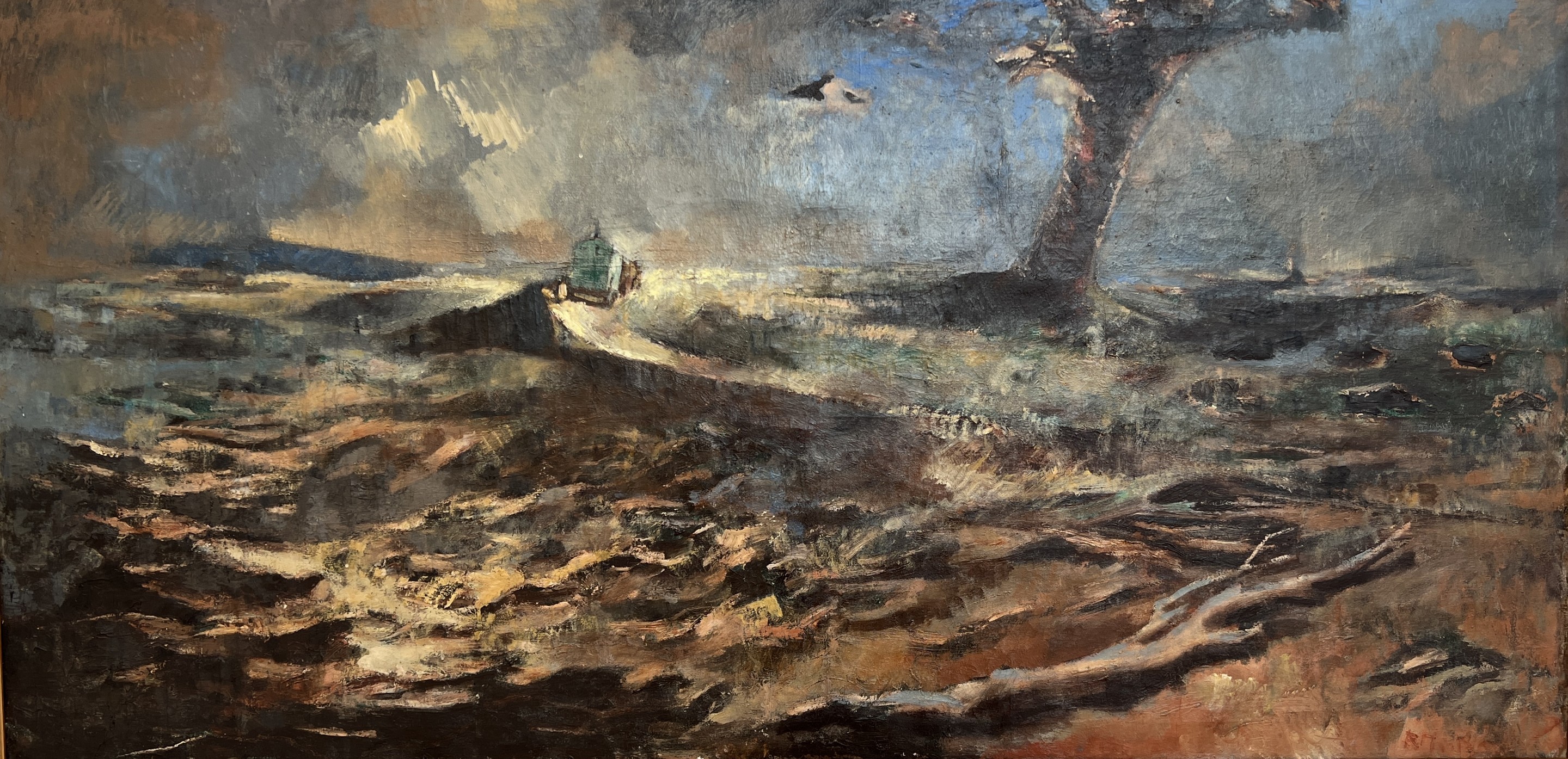 Rodolphe Théophile Bosshard, Roulotte en bord de mer Rodolphe Théophile Bosshard, Roulotte en bord de mer