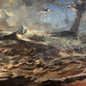 Peinture, Roulotte en bord de mer, Rodolphe Théophile Bosshard