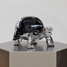 Escultura, Banksy Gorilla turtle silver, Diederik Van Apple