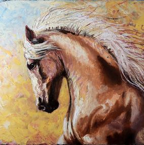 Painting, Wind. original painting, horse, Rakhmet Redzhepov (Ramzi)