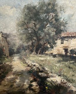 Painting, Petit sentier Corse et olivier, Tony Gardella