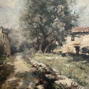 Peinture, Petit sentier Corse et olivier, Tony Gardella