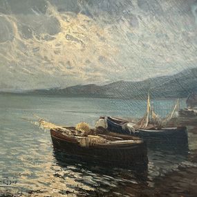 Gemälde, Pêcheurs le long de la Côte, Arnaldo De Lisio