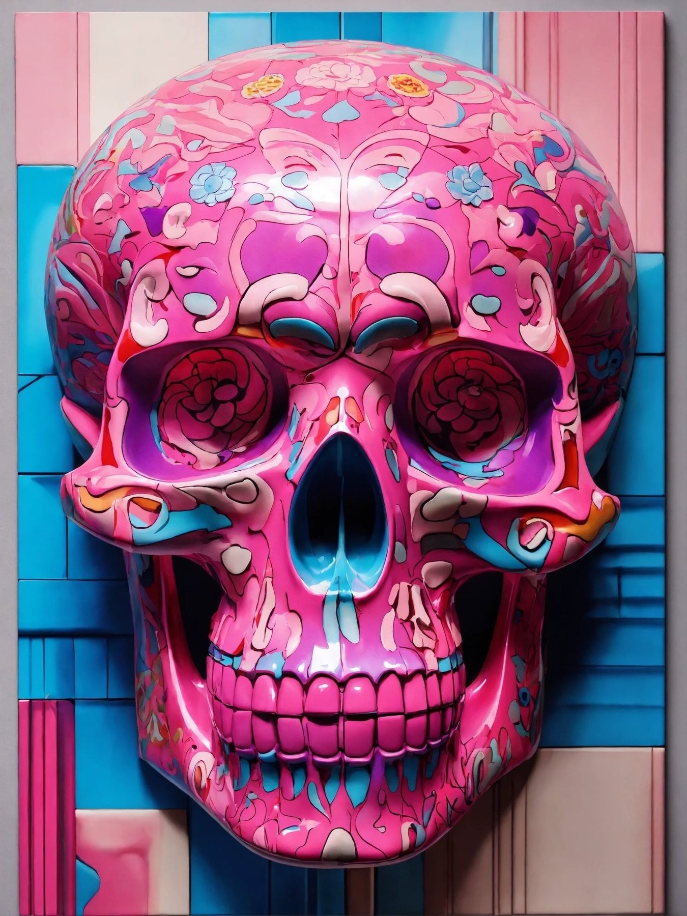 Dead Head, The pink Bauhaus skull Dead Head, The pink Bauhaus skull