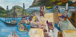Painting, The Guys in Hidra, Dondi Schwartz