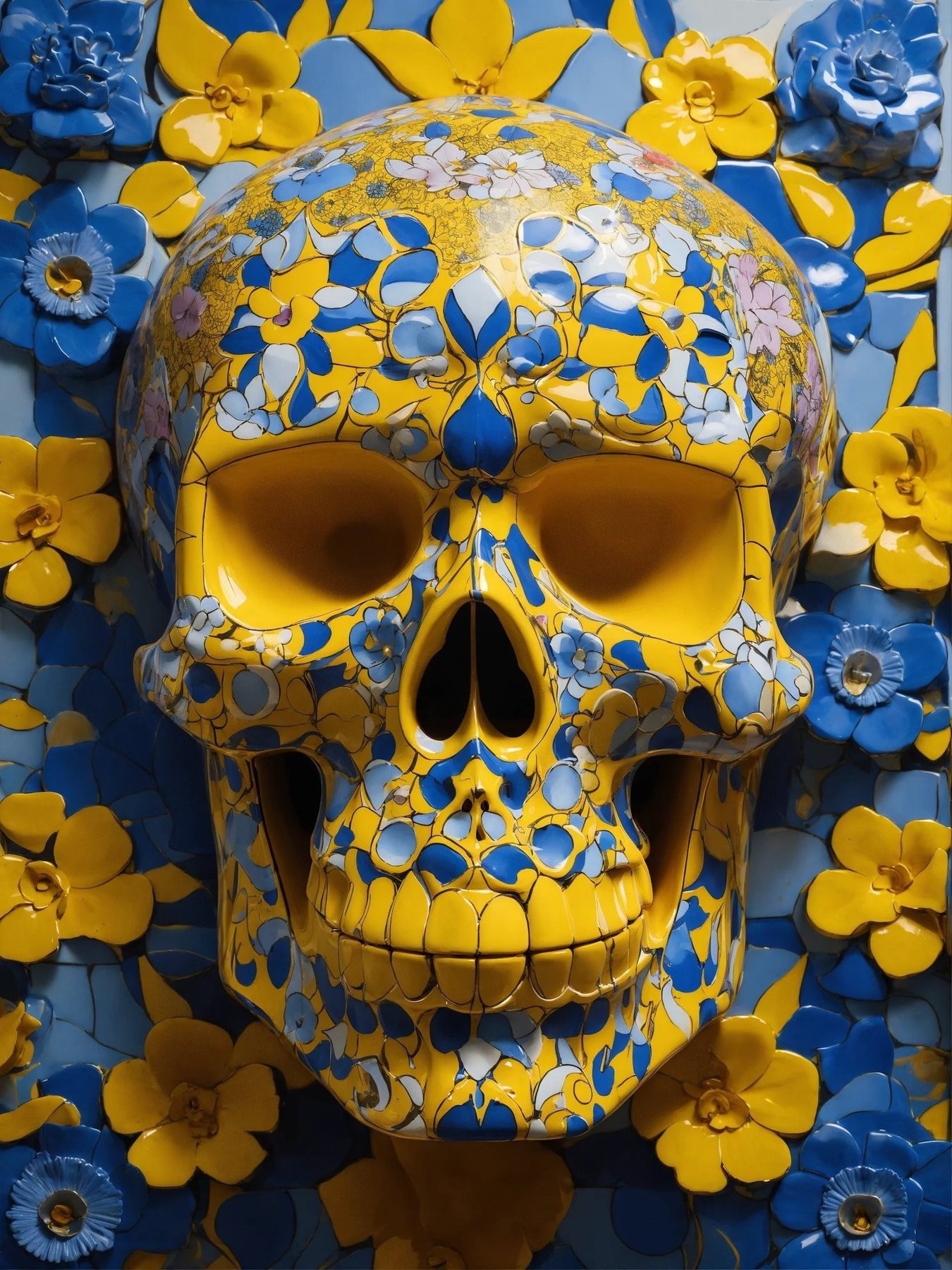 Dead Head, Delft Flowers Skull Dead Head, Delft Flowers Skull