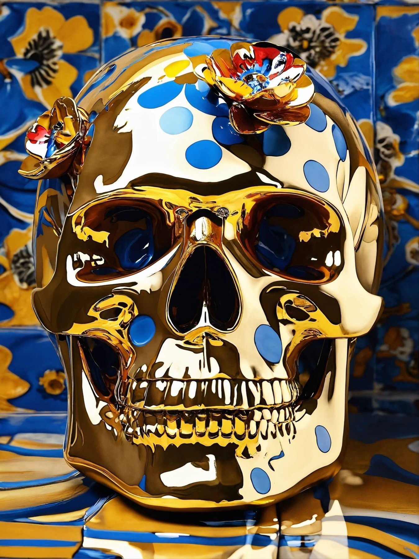 Dead Head, Pure Gold Flower Skull Dead Head, Pure Gold Flower Skull