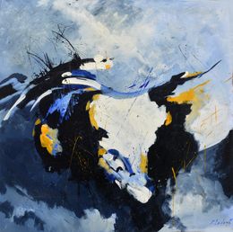 Gemälde, Abstract bull head, Pol Ledent