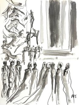 Fine Art Drawings, Rick Owens Hollywood show. From the Fashion series, Manuel Santelices